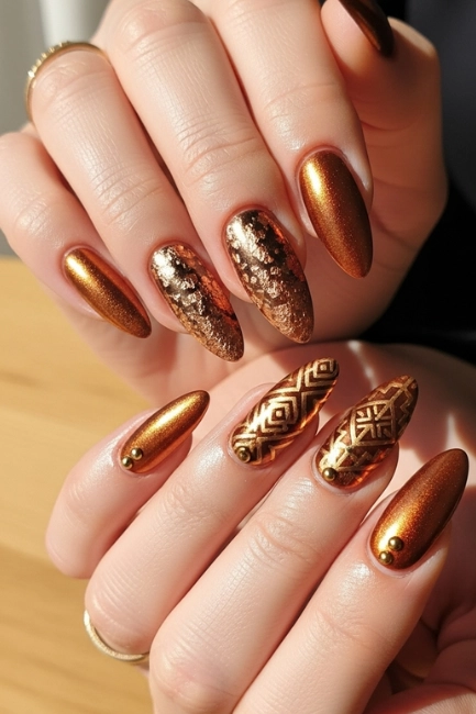 Metallic Copper & Bronze Accents