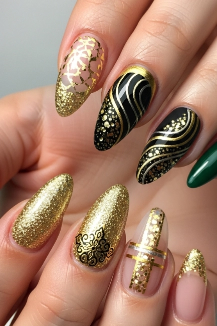 Gold Foil and Glitter Accents