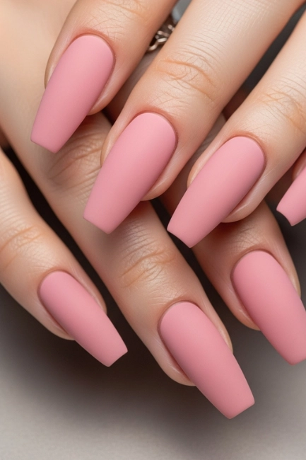 Matte Finish Ballerina Nails