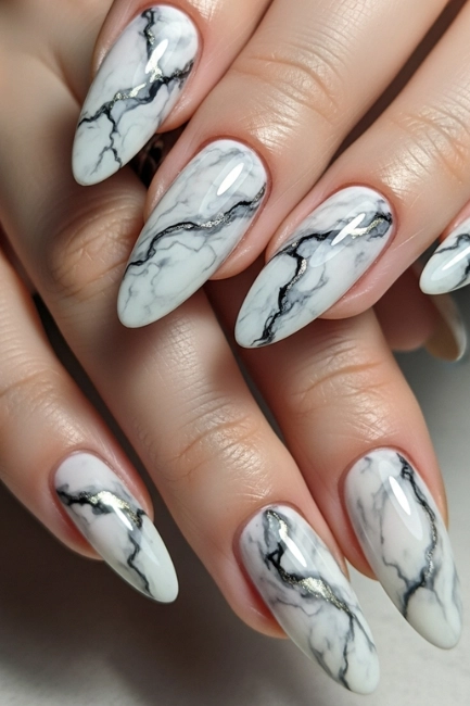 Marble-Inspired Nail Art