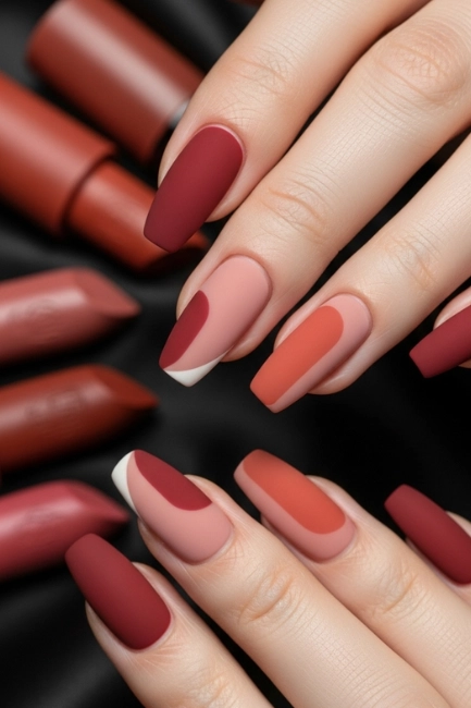 Matte Lipstick Nail Colors for a Sophisticated Twist