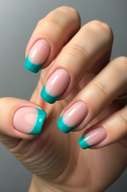 Teal French Tips: A Twist on a Classic