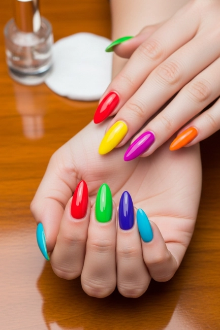 Nail Shapes That Enhance Colourful Designs