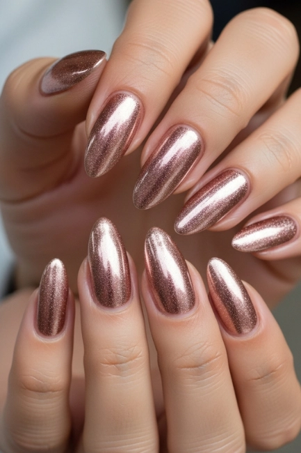 Metallic Rose Gold for a Glam Yet Subtle Sparkle