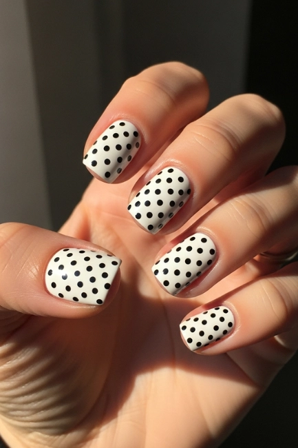 Why Short Polka Dot Nails Are Always in Style