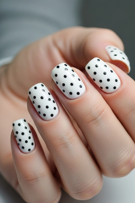 Simple White Polka Dots for a Clean Look