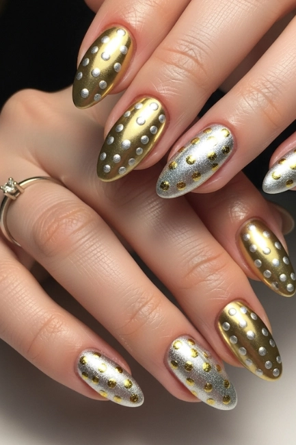 Gold and Silver Polka Dots for a Touch of Glam