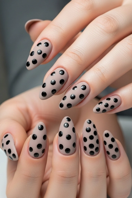 Matte Polka Dot Nails for a Smooth, Modern Look