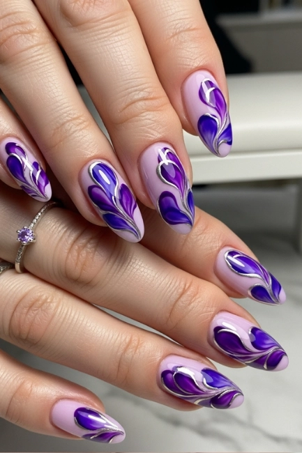 Abstract Purple Petal Art for a Modern Twist