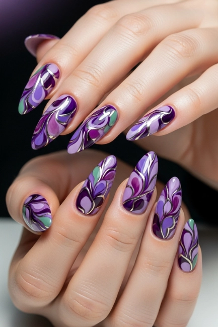 Abstract Purple Floral Art for a Modern & Trendy Style