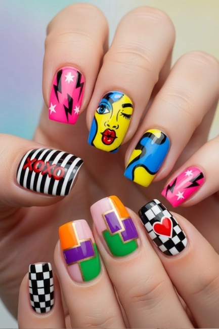 Graphic and Abstract Sassy Nail Art Ideas
