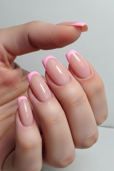 Pink French Tip Nail Ideas