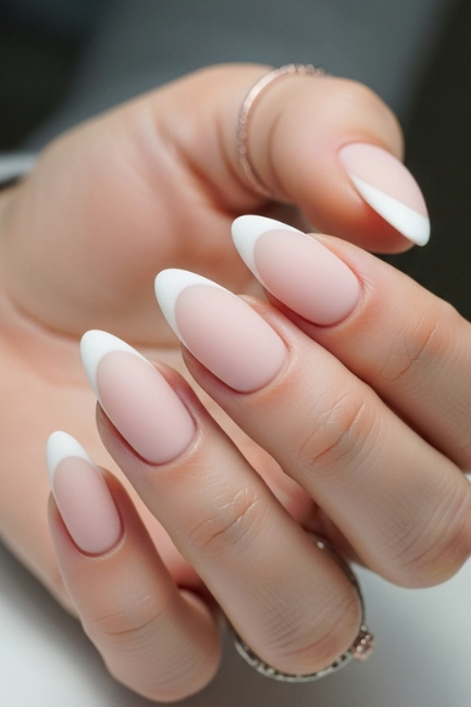 Matte Pink French Tips — Subtle Yet Sophisticated