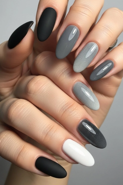 Monochrome Nail Paint Shades Fifty Grades of Grey (and Black and White)