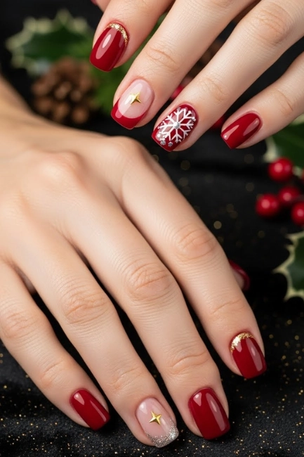 holiday nails red