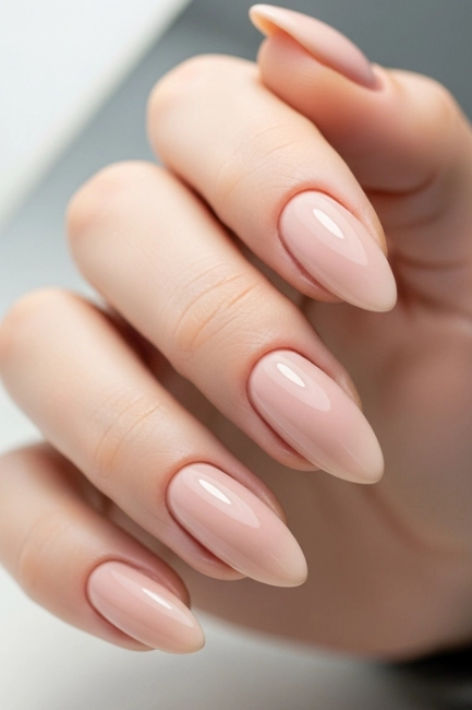 Soft Nude Almond Gel Nails for Everyday Beauty