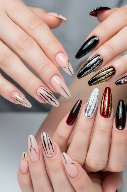 Variations: Subtle vs. Bold Maneater Nails