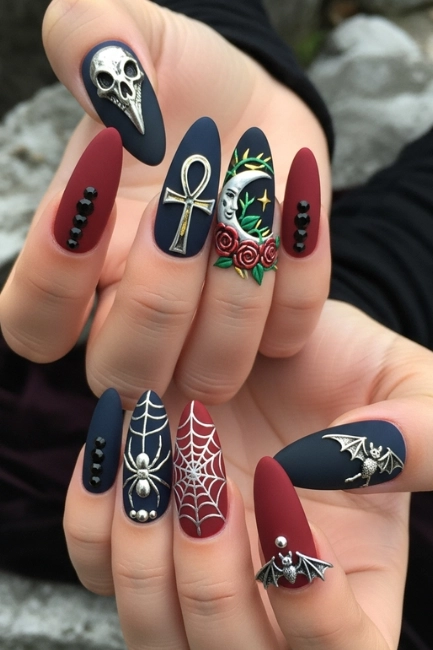Gothic Symbols That Elevate Spooky Nails