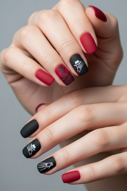 Minimalist Freddy-Inspired Nail Designs