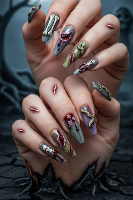 Why Zombie Nails Are Taking Over Nail Art Culture