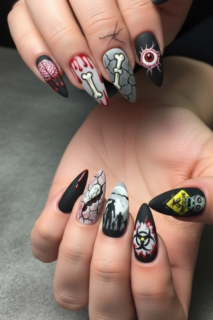 Nail Shapes That Enhance Zombie-Inspired Designs
