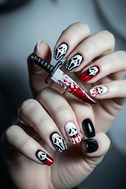 Why Ghostface Nails Are Taking Over Horror Nail Art
