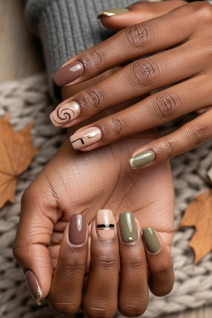 Neutral Fall Nail Ideas with Elevated Style