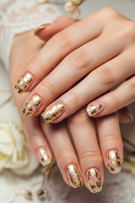 Elegant Gold Nail Art That Stays Bridal