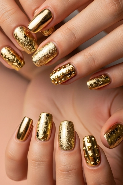 Nail Shapes That Showcase Gold Designs Best