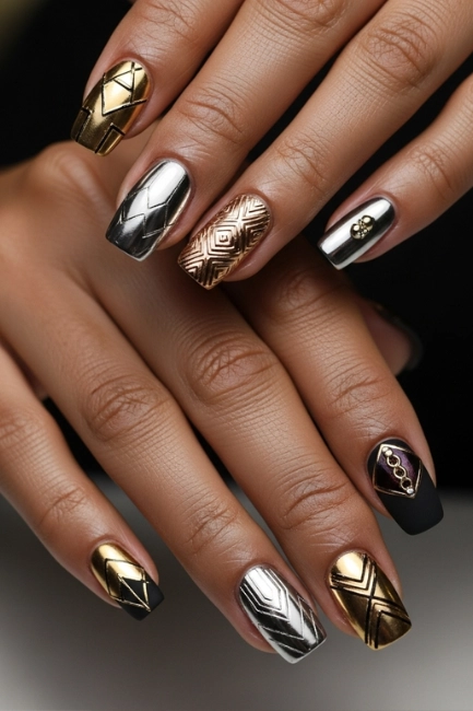 Bold Metallic Nail Art for Creative Expression