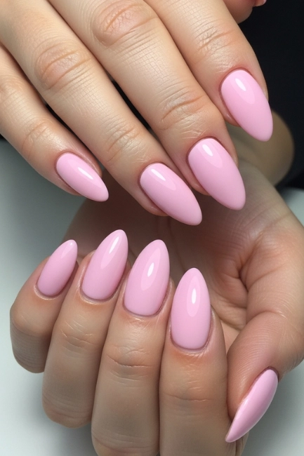 Budget-Friendly Pink Almond Nails