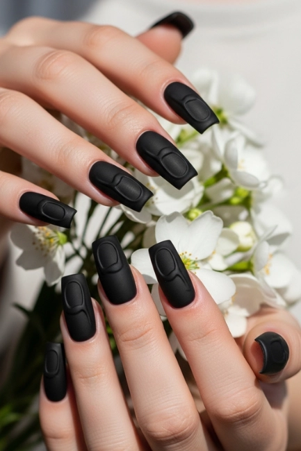 3d nails square black