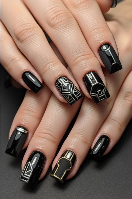 Confidence Through 3D Nails Square Black
