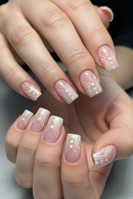 Short 3D Nails Square Black With Subtle Dimension