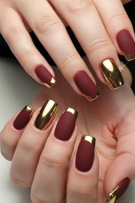 Matte Wine with Glossy Gold