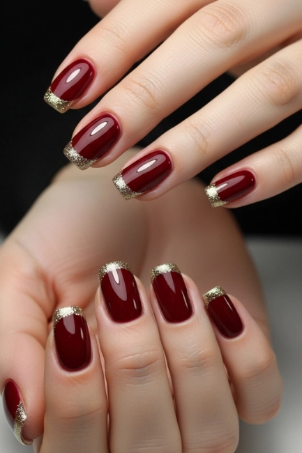 Glitter Gold French Edge