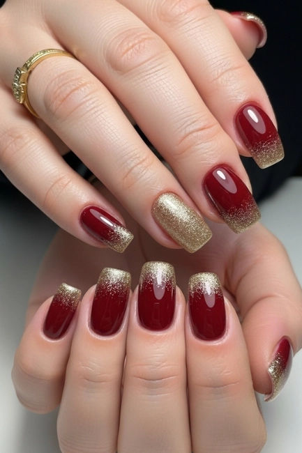 Subtle Gold Glitter Fade