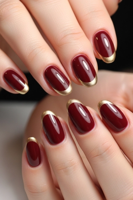 Deep Merlot with Soft Gold Edge