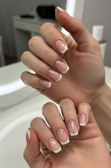 simple nail ideas neutral colors french