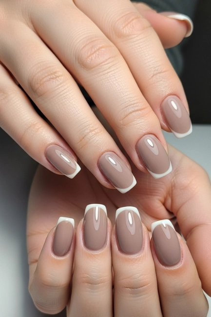 Taupe Base with Micro French Edge