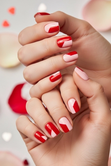 Red and Pink Color Block
