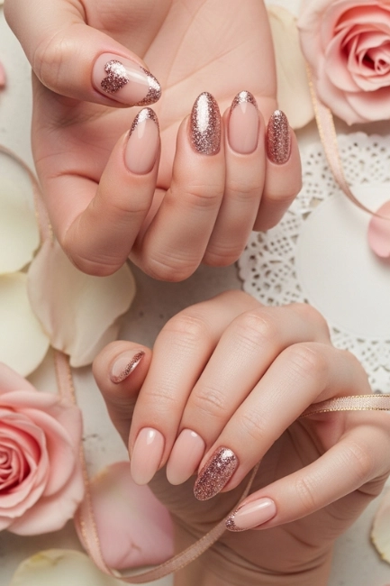Rose Gold Glitter Accent