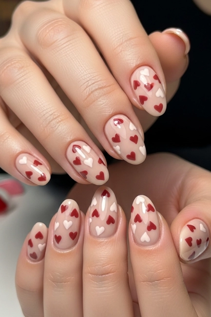 Neutral Nude Heart Pattern