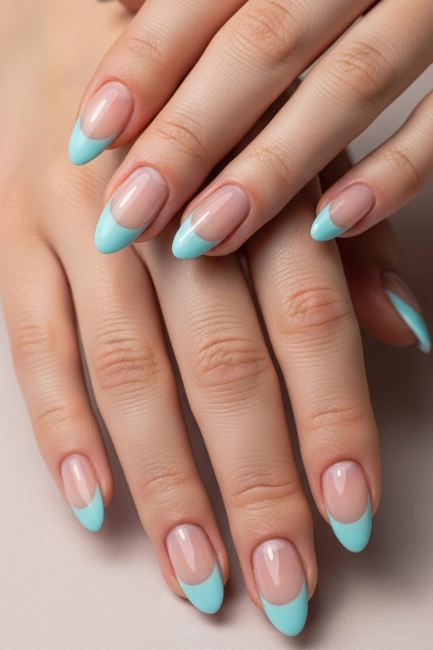 Pastel Blue French Tips