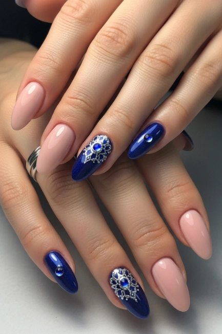 Sapphire Accent Nails