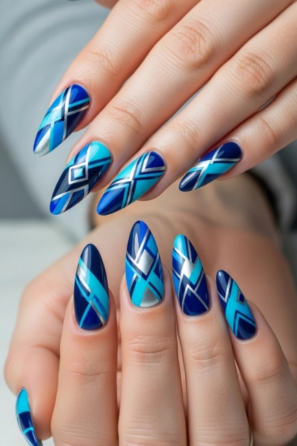 Geometric Blue Art
