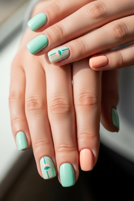 Mint and Peach Duo