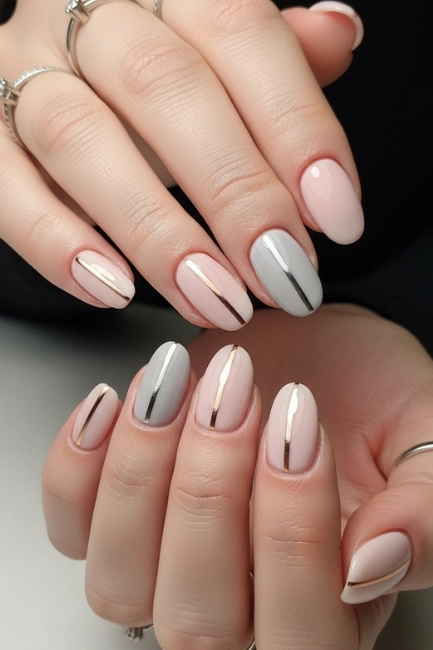 Delicate Metallic Stripe