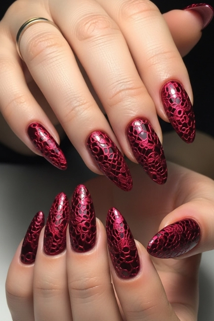 Crimson Lace Elegance