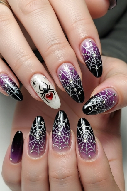 Spider Web Romance Nails